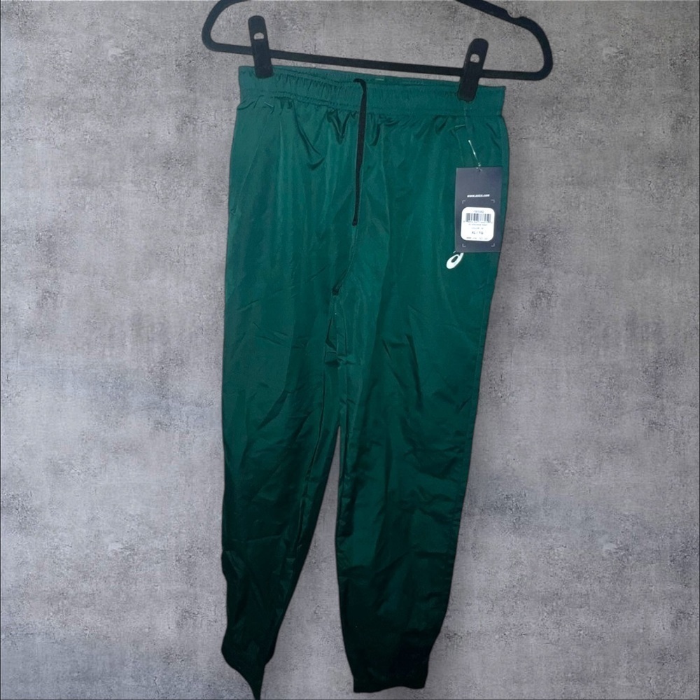 Asics Green Joggers with‎ Elastic Waistband and Cuffs